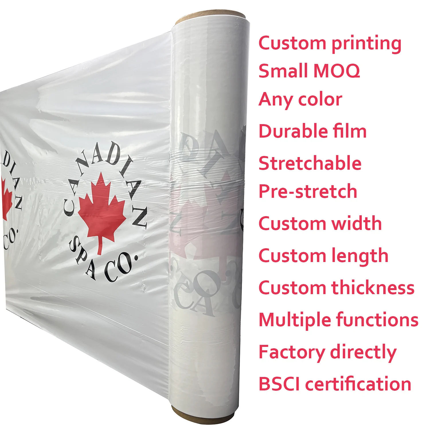 Custom Printed LLDPE LDPE Machineable Plastic Shrink Stretch Pallet Wrap Film with logo