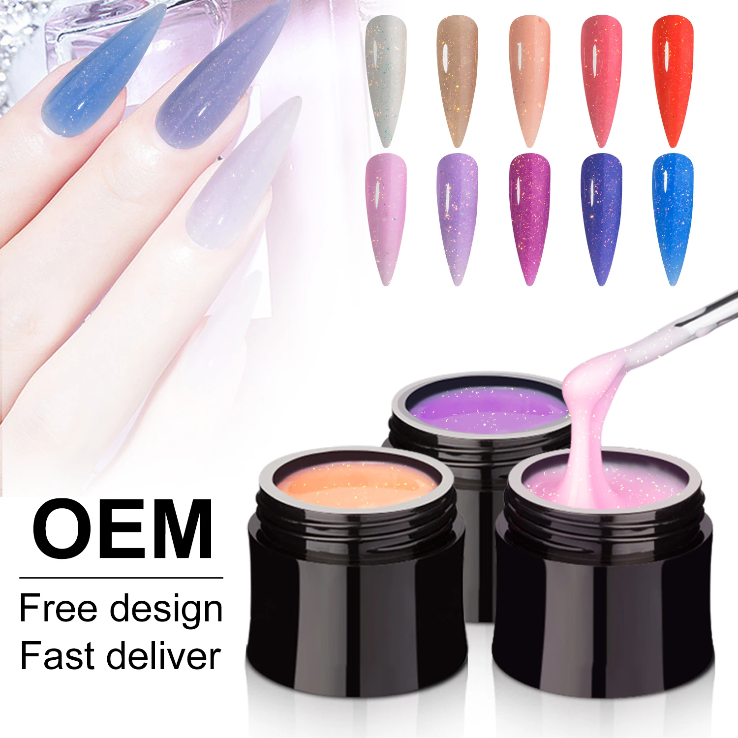 Westink Beauty Hand Gel Nail Polish For Soak Off UV LED Nails Extension gel uv builder acrylic nail gel