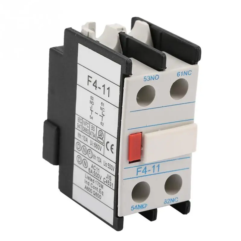 F4-11 Auxiliary contact CJX2 AC contactor supporting LA1-DN11 1NO+1NC auxiliary contact block for CJX2 LC1-D series