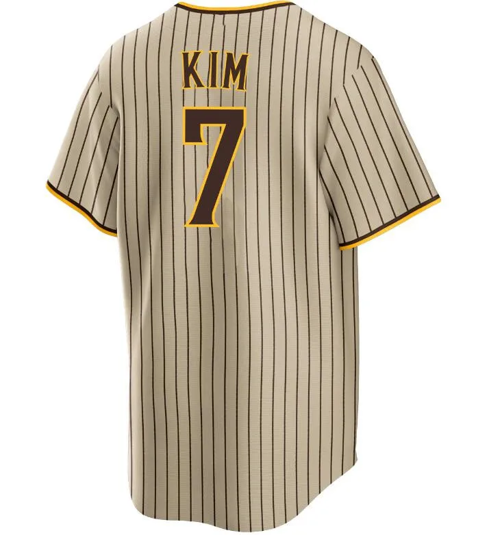 Сшитые американские бейсбольные майки San Diego 44 Joe Musgrove 1 Grisham 7 Ha-seong Kim 4 Blake Snell