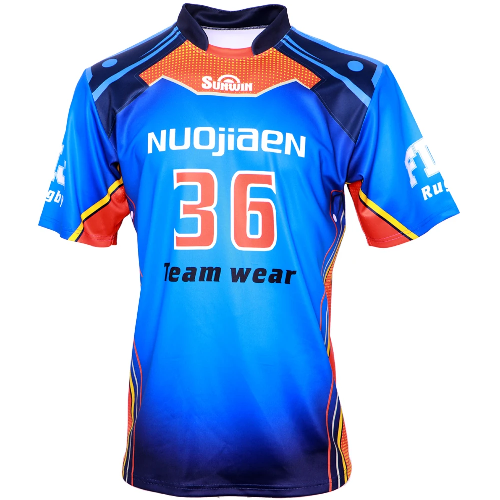 Rugby suit Sublimation Printing Anti-uv Quick Dry Custom Sports Team Wear Club Gym Jersey Rugby Four stitches and six threads