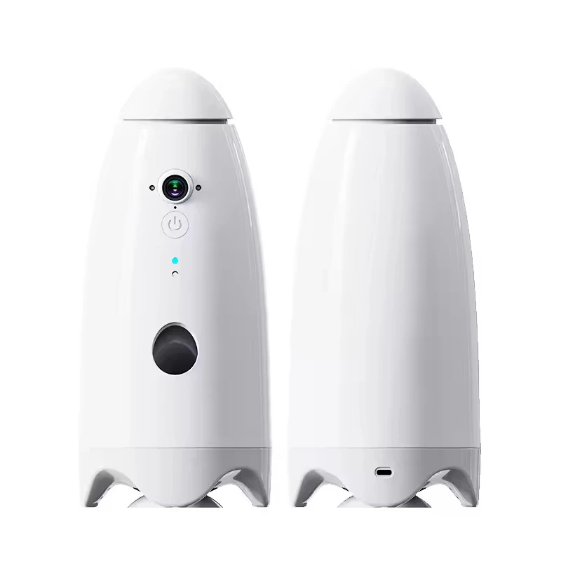 Cute Smart Automatic Pet Food Dispenser for Dogs and Cats WiFi Pet Feeder with Remote APP Control Camera Interactive Speaker