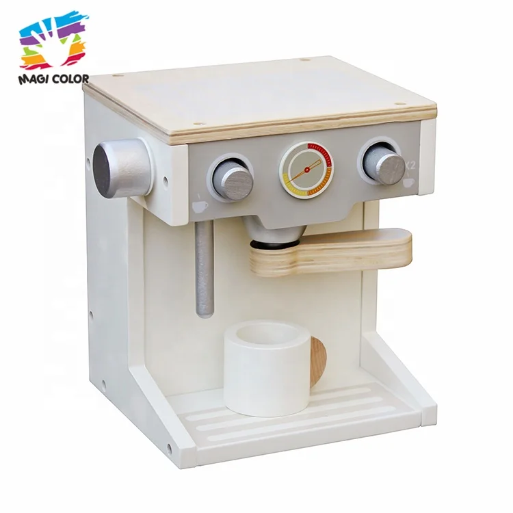Customize kids wooden toy coffee maker for kitchen pretend play W10D134