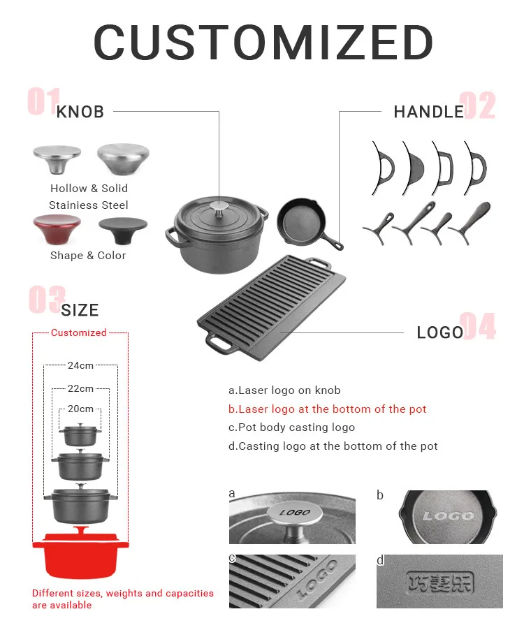 Iron soup pot cast iron pot with hotpot cooker for restaurant use