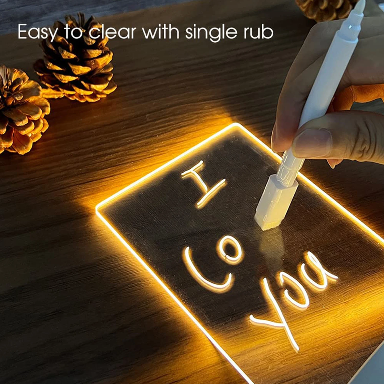 TIANHUA Wholesale Diy LED gift blank 3d creatives Pen rewrit acrylic note board led rewrirable night light with message board