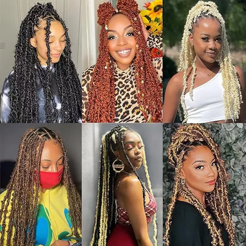 Wholesale faux locs long butterfly locs braiding hair 24inch Twist crochet hair synthetic hair wicks for african braids