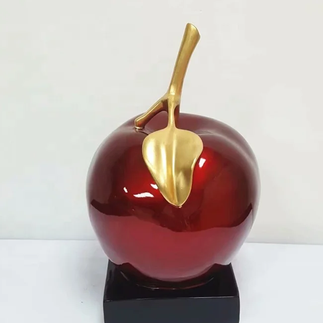 Outdoor street decoration  Modern Decorative Fruit Fiberglass Large Red Apple Sculpture