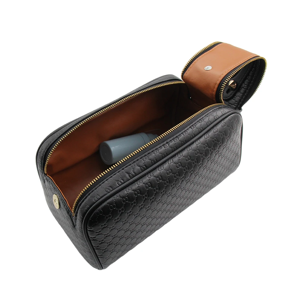 Double Zipper Custom Logo Dopp Kit Travel Makeup Organizer Cosmetic Case