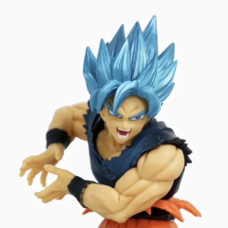 Popular anime 20cm anime DBZ super saiyan blue hair son goku action figure PVC collection model toy for gifts
