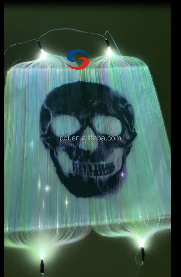 Factory Price Fancy 7 color changeable light up emitting fiber optic luminous glow led star fabric