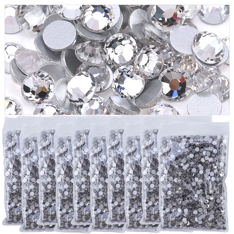 Wholesale loose s for Clothes DIY flat back  Glass Rhinestones Decorations Crystals AB Glitter Face Art Stone