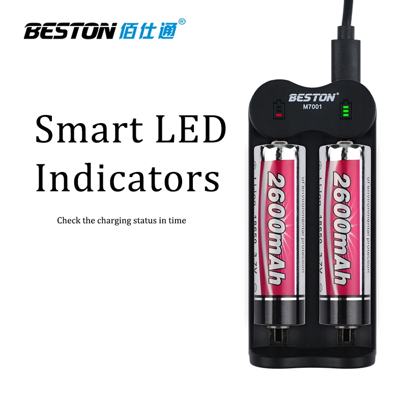 Newest Arrival Fast Smart Battery Charger 3.7V 4.2V 2 Slots Charger For 18650 21700 32700 26650 16430 Rechargeable Batteries