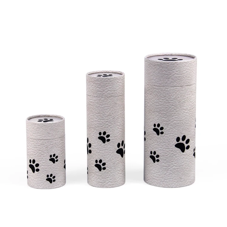 Custom Pet Human Caskets Cremation Ashes Urns Bio Tree Paper Coffin Cardboard Scattering Tube for Water Buria Mini Packaging Box
