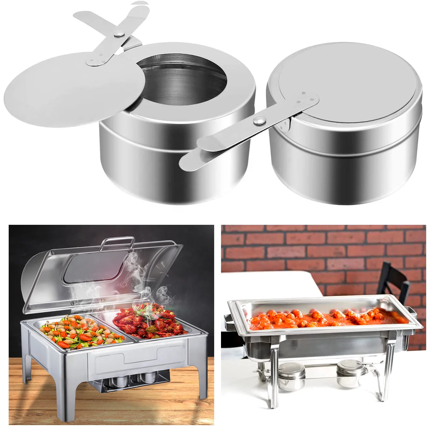 Fuel Holder With Cover Stainless Steel Chafer Fuel Chafer Canned Heat Fuel Box For Chafer Buffets Catering
