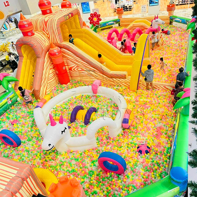High Quality Inflatable Amusement Park Inflatable Play Center Inflatable Playground With Big Ball Pit Slide For Outdoor N Indoor