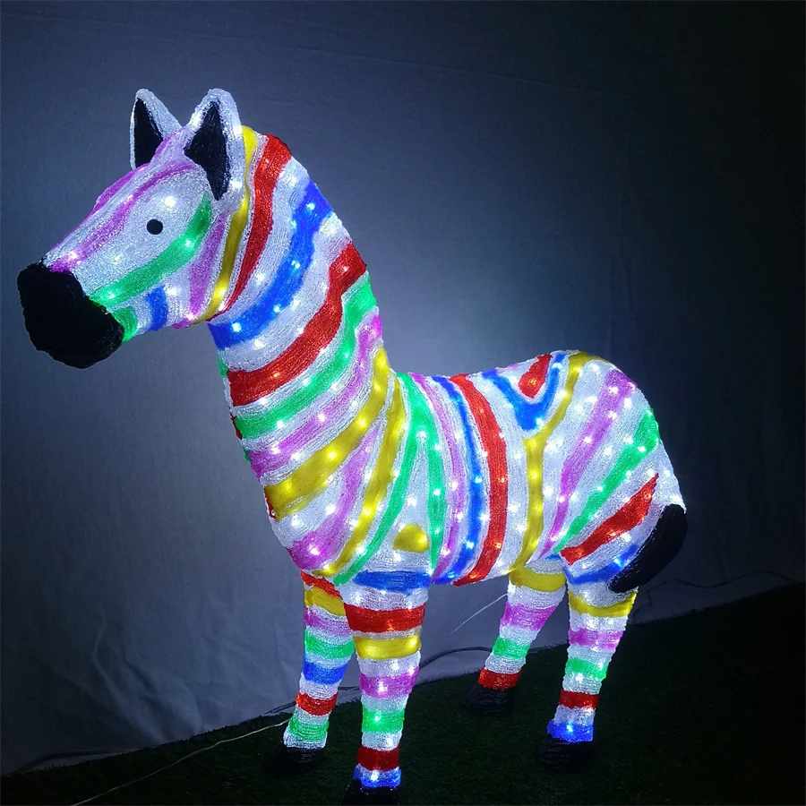 H97CM 400L Color Acrylic Zebra Christmas and New Year Outdoor Decoration Light
