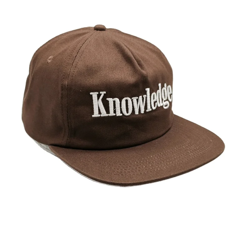5 panel cotton custom embroidery logo unstructured hat snapback cap