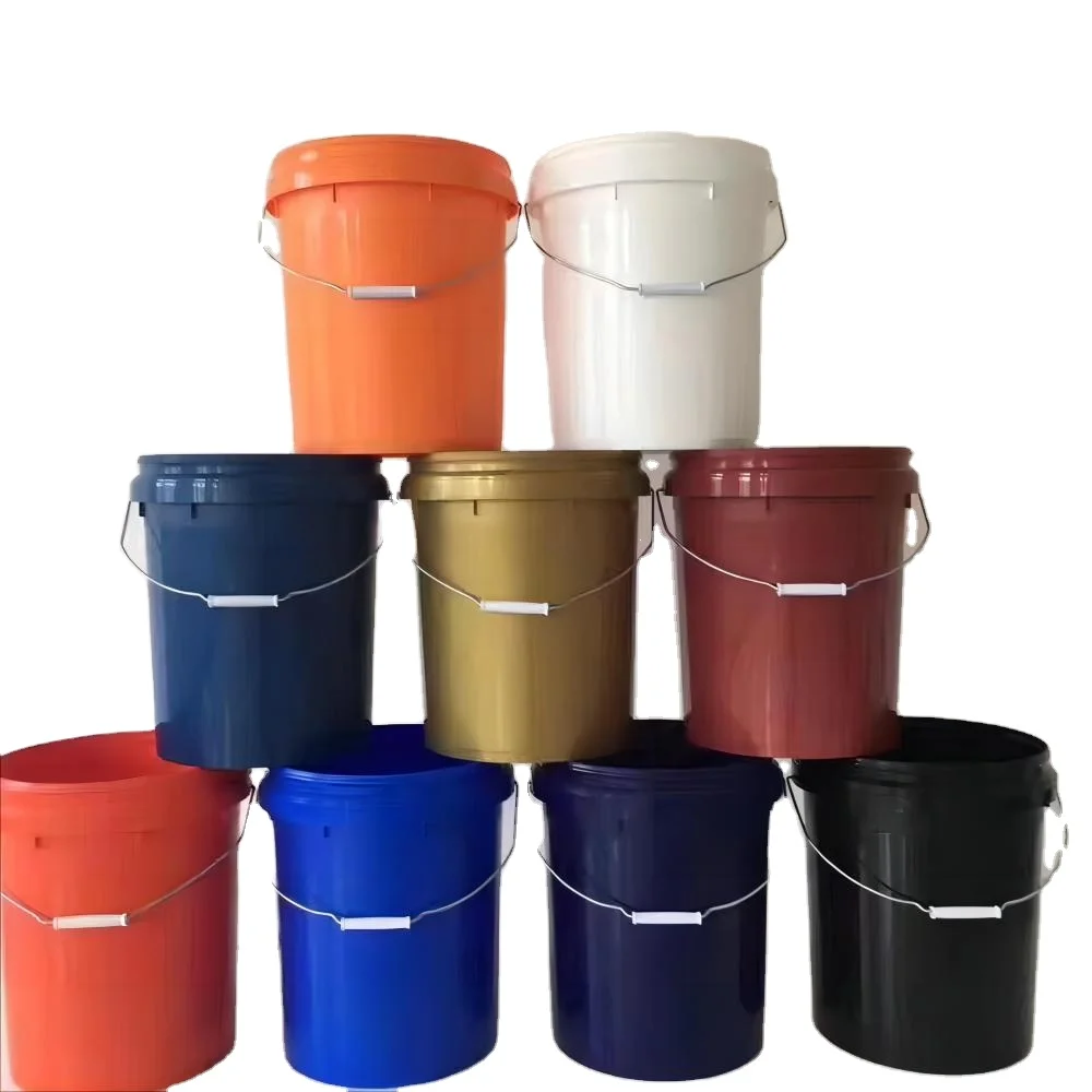 Custom 1L-20L plastic buckets for food packaging and plastic bucket 20 liter with lid and plastic buckets for paint
