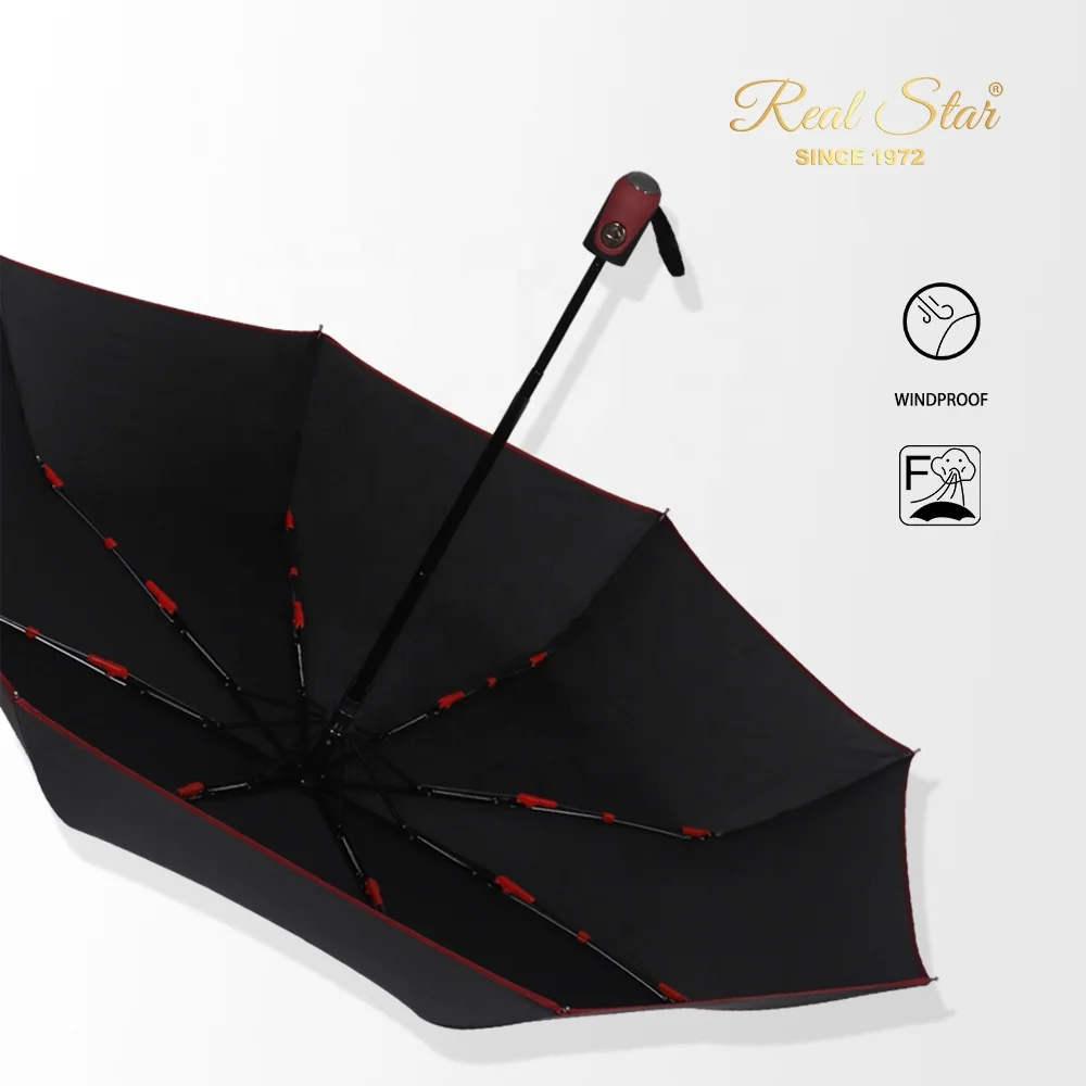 RST Plain Color 3 Fold Auto Promotional Umbrella for logo Printing
