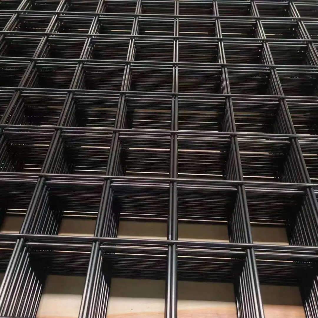 Black PVC powder Coated welded wire panels for safety fencing