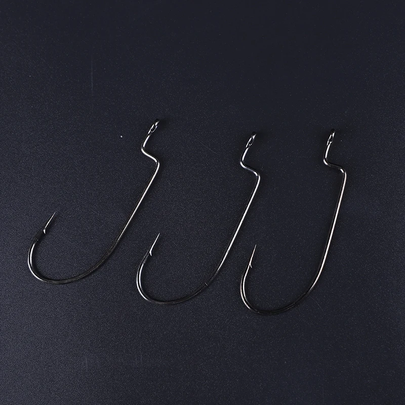 MOBIOS 1/0# - 5/0# Quality Shaughnessy Worm Fishing Hooks Rustproof Carbon Steel Hokk HW408