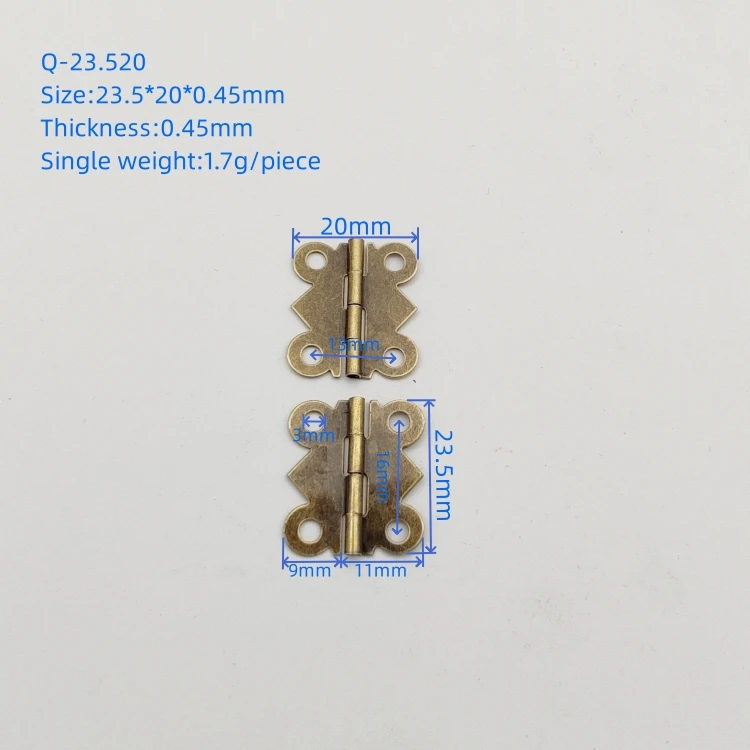 Hardware Factory Customized 180 Degree Butterfly Mini Hot Sale High Quality Metal Jewellery Box Hinge