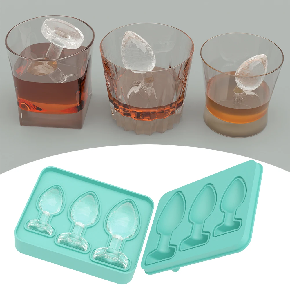 Hen Party Bachelorette Party Supplies Funny Sex Adult Ice Cube Tray Food Grade Silicone Butt Plug Ice Mold For Party Accessories