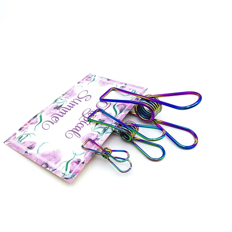 Rainbow small tail clip for Files, Documents, Tickets, Office