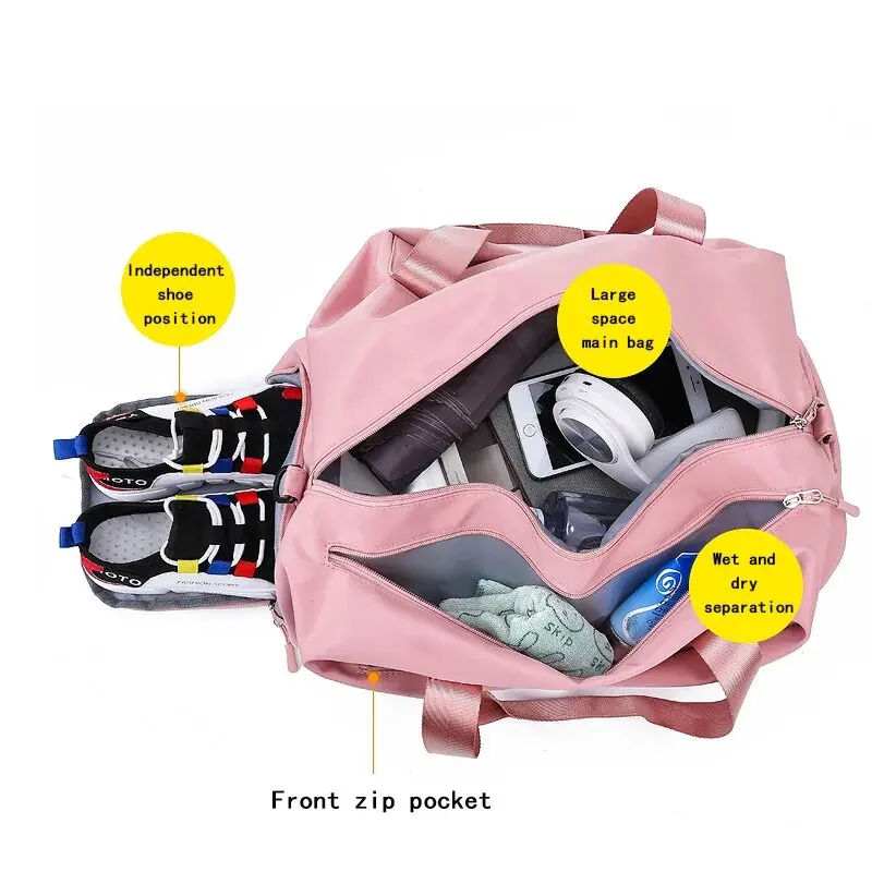 Waterproof Gym Sports Bags Men Women molle Fitness Training Bag Multifunctional Nylon travel Duffel Bag With Shoe Compartment