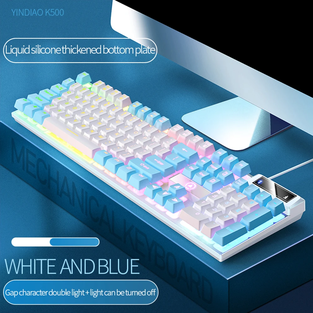 Новая Водонепроницаемая игровая клавиатура карамельных цветов с RGB-подсветкой компьютерная Механическая для игр Windows Mac