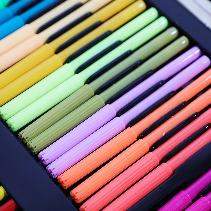 Wooden Box 180 pieces Color Draw Pencil Art Crayon Supplies Kit Painting Drawing Wholesale Kids Stationery Crafts Art Set