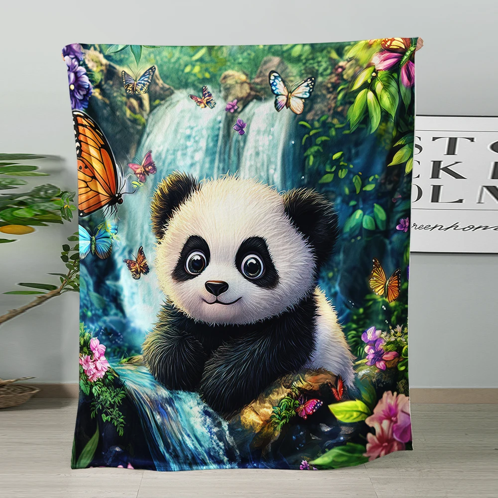 Zoo Animals Fleece Blanket for Bed Throw Blanket for Women  Men  Kids Super Soft Plush Panda Blanket