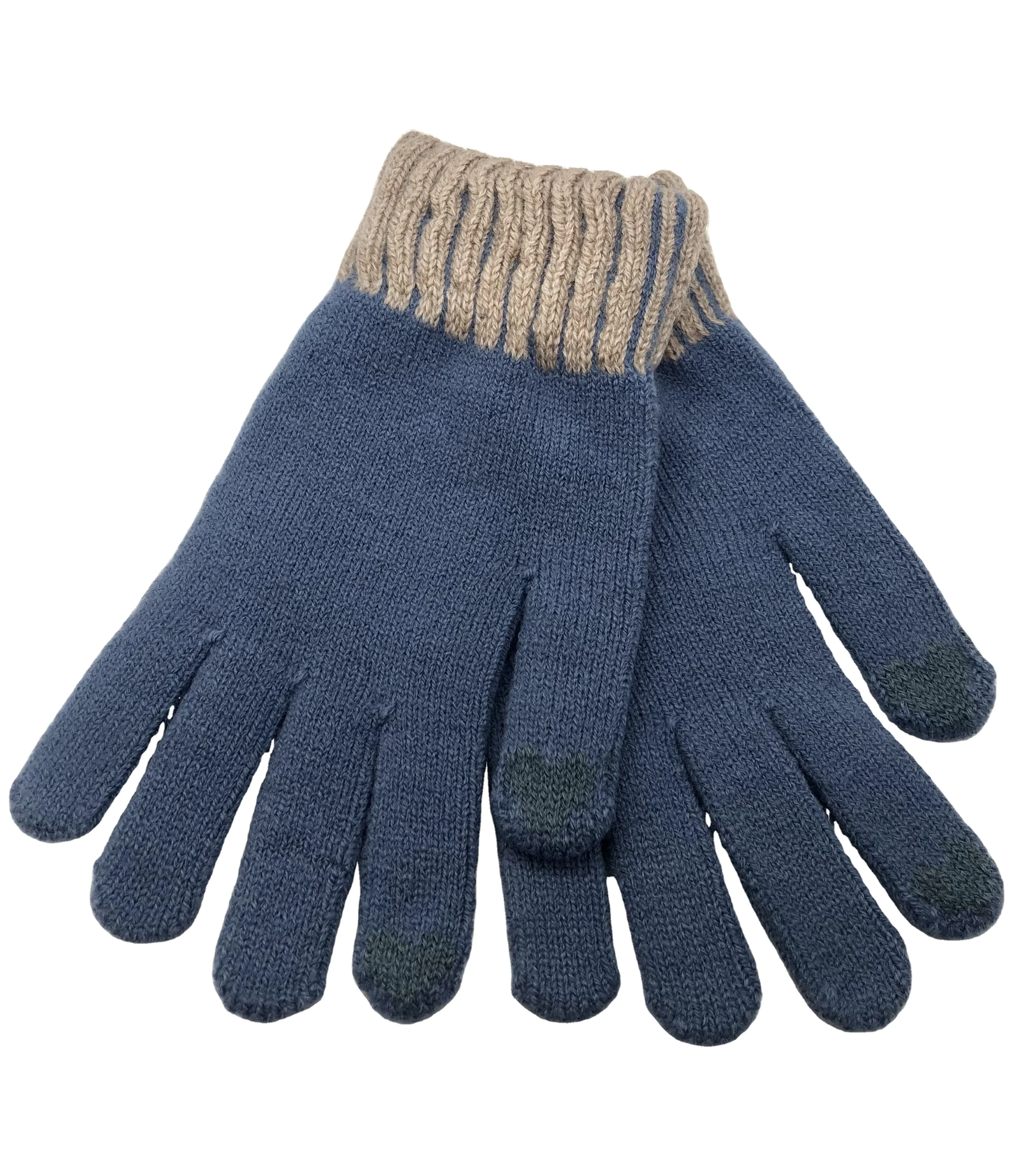 Factory direct sale touch screen knit winter gloves warm gloves two color jacquard wrist gloves