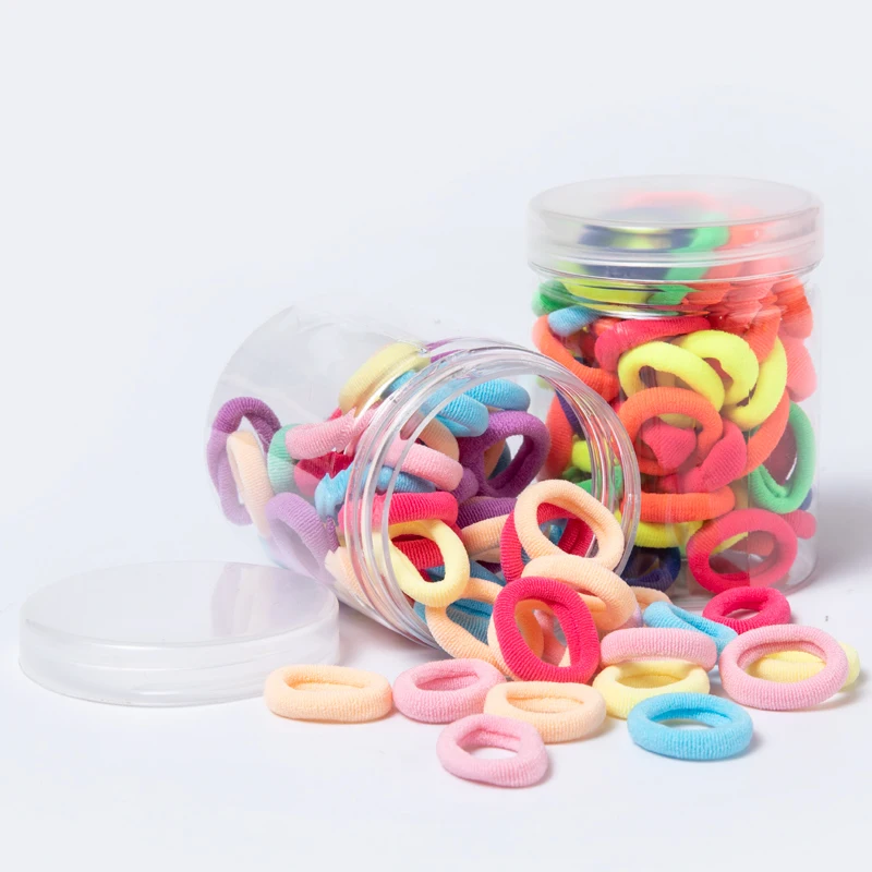 Small 2cm High Elasticity 50 Students Head Rope Girls Towel Hair Ring Tie Rubber