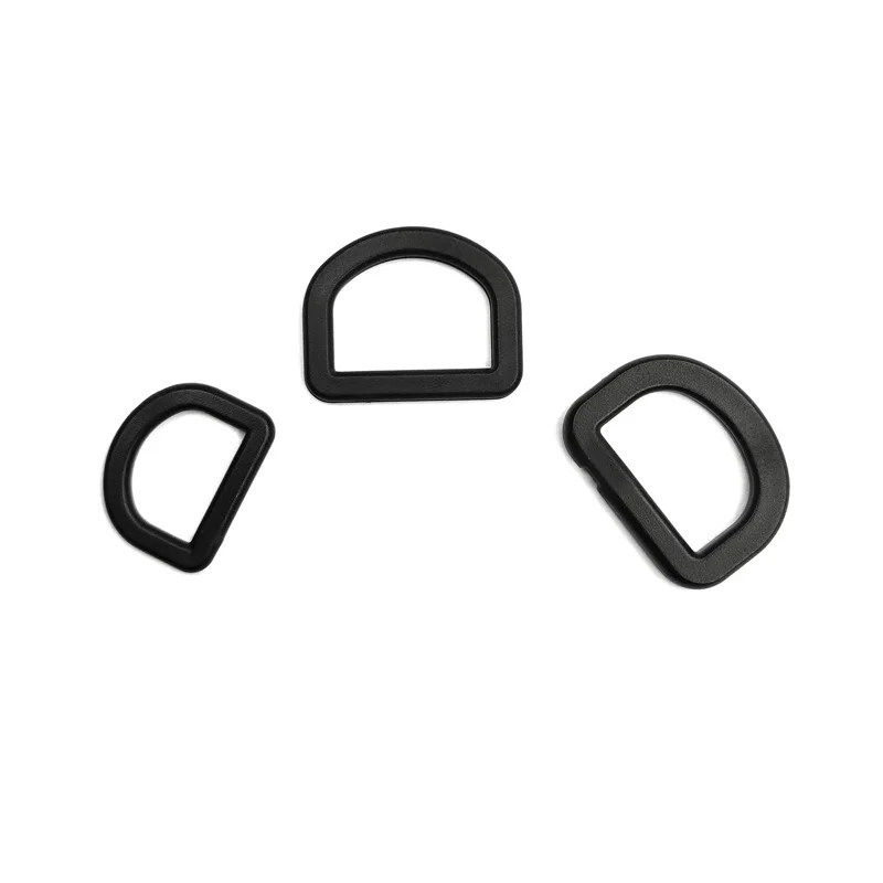 SAS Factory Price Black Plastic D-Ring Quality Black D Rings Loop Buckle