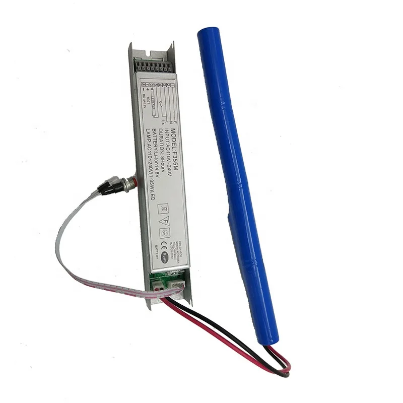 1-10W LED Lamps 110V-240V, 50/60Hz  Battery Rechargeable Emergency Power Pack 1-3 Hours Operation Conversion Kit
