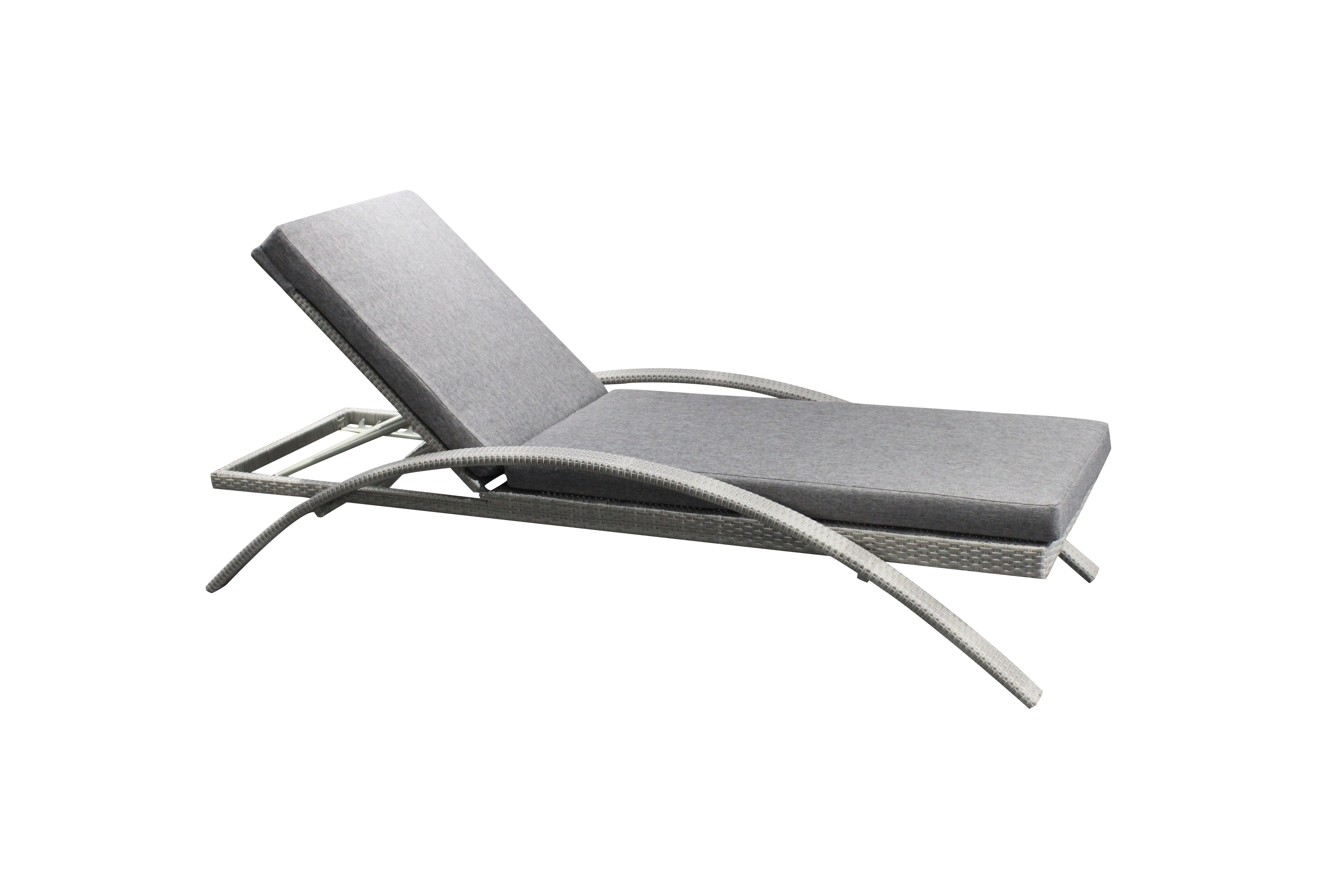 Classic factory PE rattan outdoor furniture wicker aluminum garden chaise sun lounger for poolside