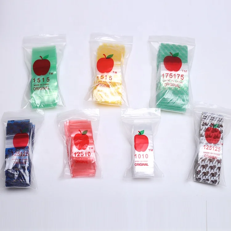 
Custom Plastic Apple Mini Zipper lock Bags 125125 baggies 
