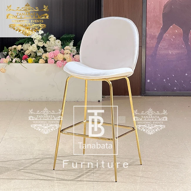 Modern luxury bar furniture stainless steel base bar stool