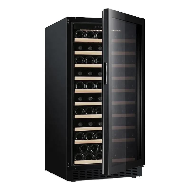 New Design Solar Powered Built In Thermostat 72 Bottle Build In Refrigerator Wine Cooler With Invert Compressor