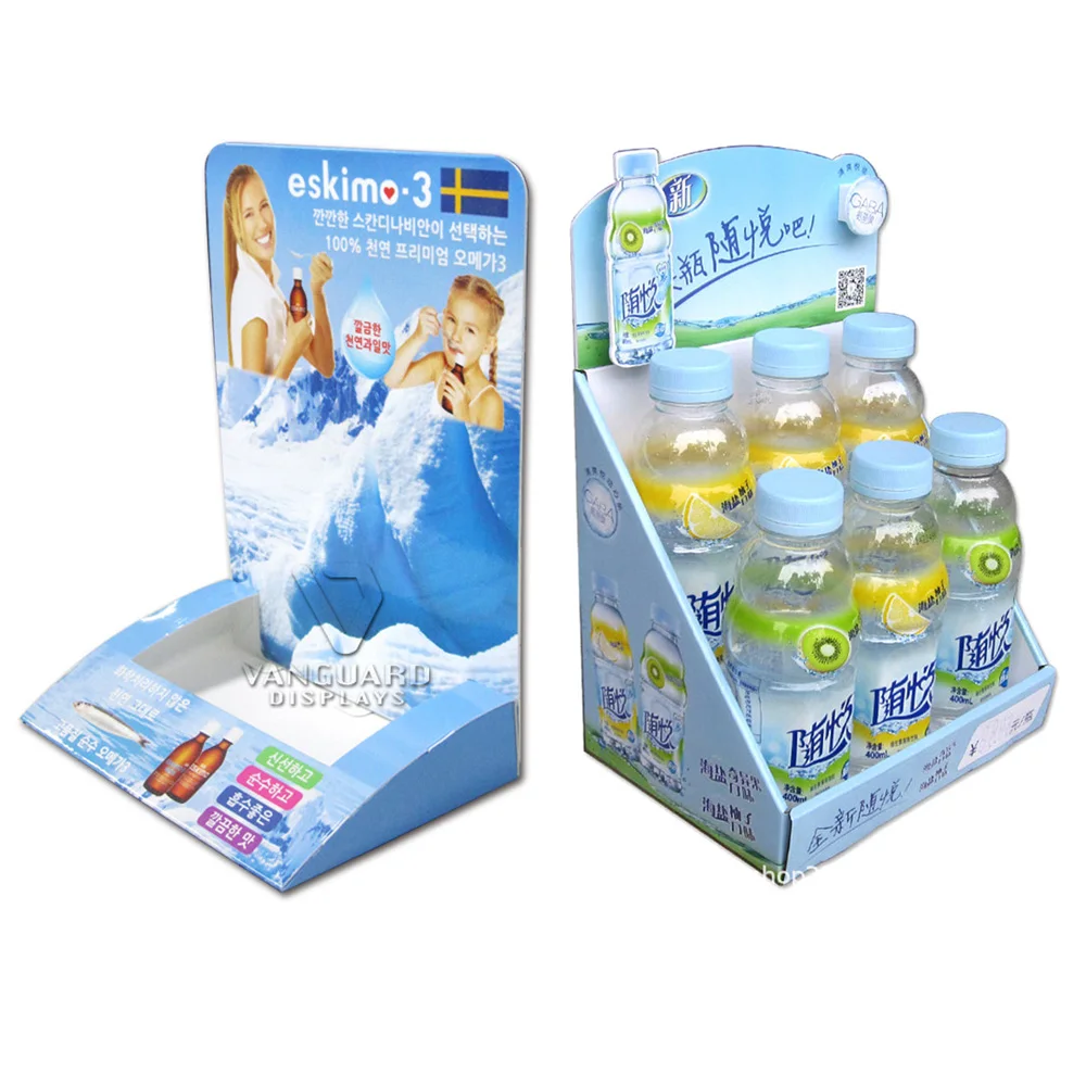 Supermarket Corrugated Retail Wine Milk drink Shelves Stand PDQ Fruit Cardboard Box Display Counter