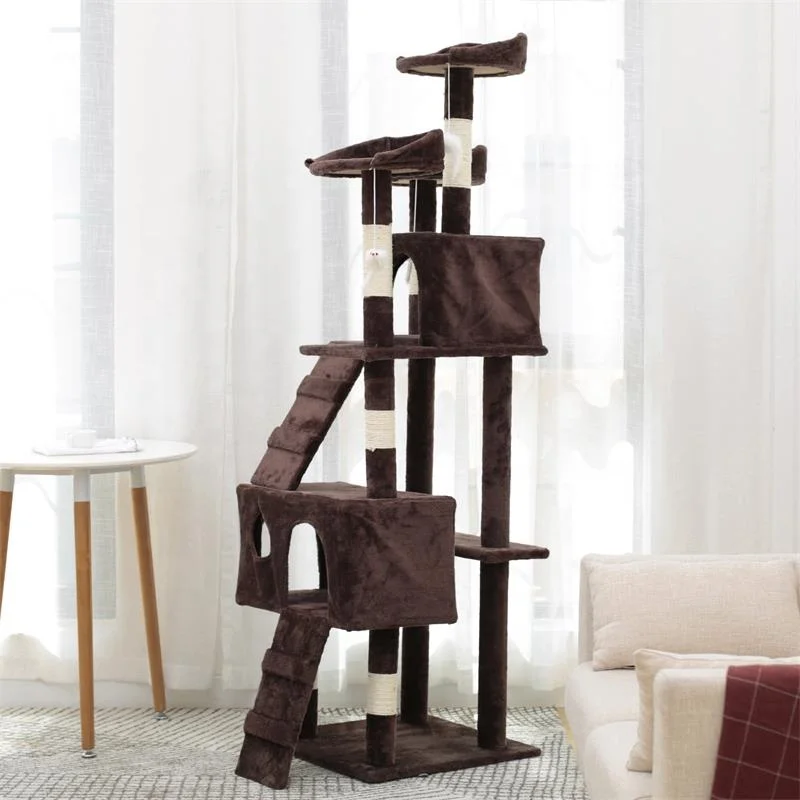 Modern luxury large climbing tree flower cactus cat trower with scratching post for many cats to play  cat tree tower