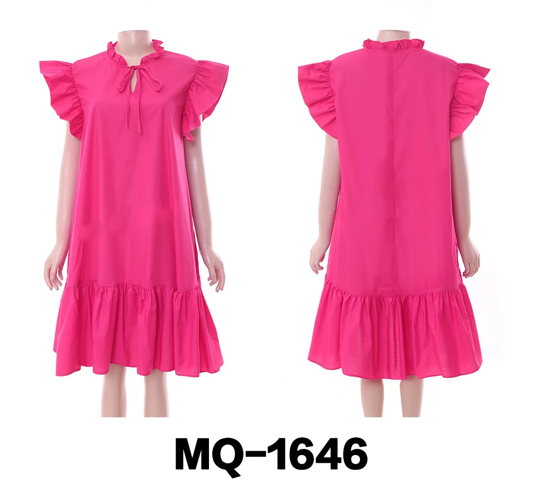 New Style Polyester Cotton Round Neck Sleeveless Dress Sleeveless Loose Dresses Women
