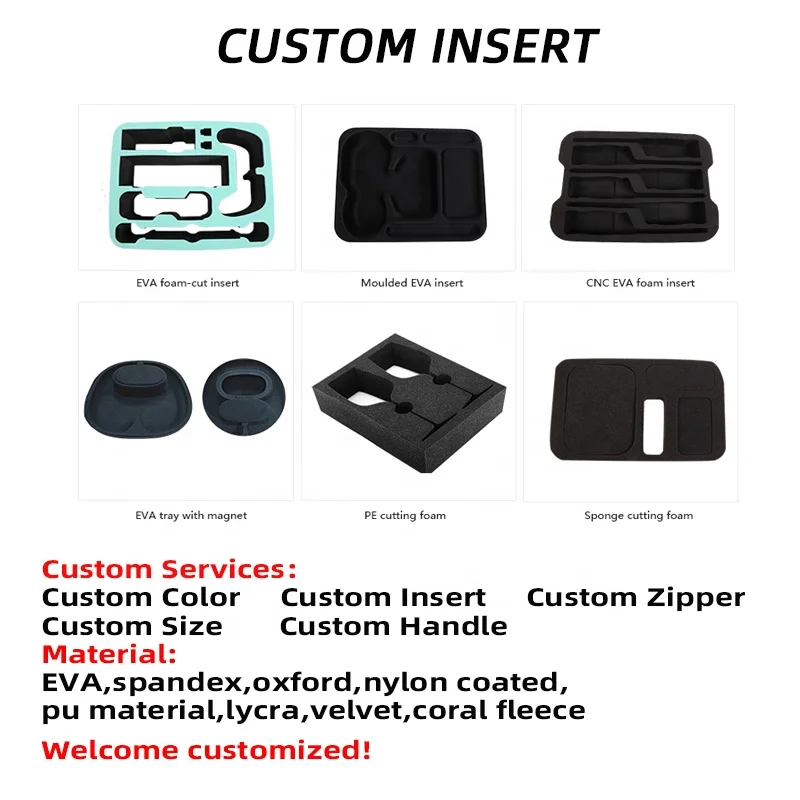 Custom Portable Travel Small Zipper Pouch Mobile Phone Power Bank Headset Data Cable Storage Organizer Shockproof EVA Carry Case