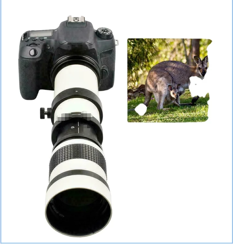 New White 420-800mm F/8.3-16 Telescope Zoom Lens Adjustable Camera Lens for