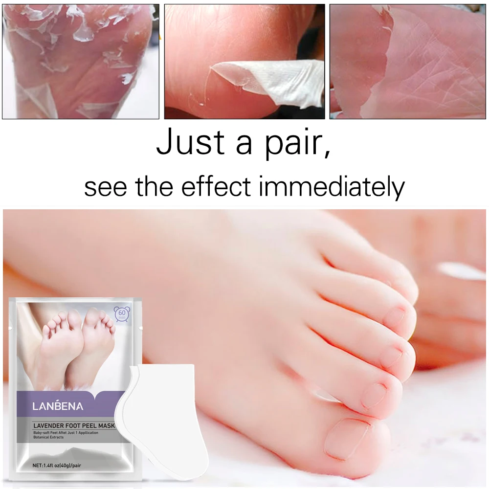 LANBENA Three Types Lavender Foot Peel Mask Remove Dead Skin Peeling Moisturizing Foot Mask