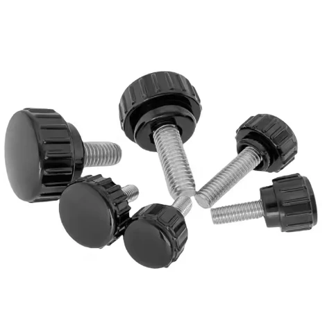 M3 M4 M5 M6 M8 M10 M12 Stainless Steel Threaded Knurled Head Thumb screw Black Plastic Handle Adjustment Thumb Knob Screw