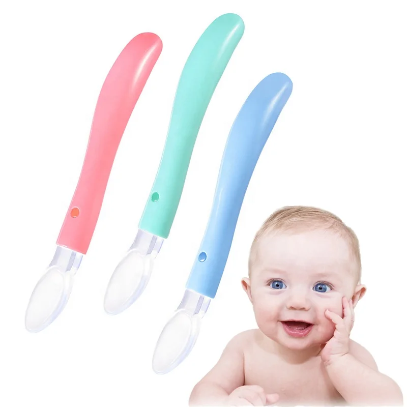 
Hot Sale Food grade silicone Baby spoon Baby feeding spoon bendable baby spoon 