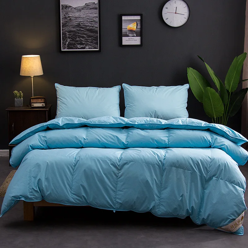 100% White Goose Down Filler 3D Bread Duvet/Quilt/Comforter Bedding Winter Luxury Blankets Cotton