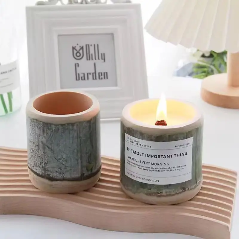 Home Decor Scented Candles Wedding birthday Companion Gifts Bamboo Tube beverage Bubble Tea Cup Round Stylish Ice Cream Cups